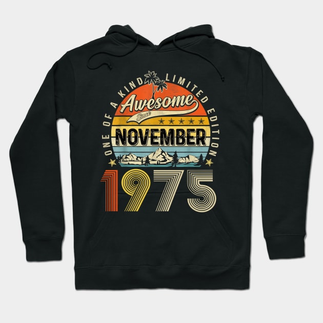 Awesome Since November 1975 Vintage 48th Birthday Hoodie by Tagliarini Kristi